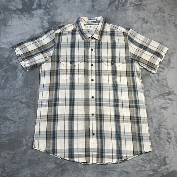 EZEKIEL Plaid Button Up Shirt Size Medium NEW Lightweight Skater Casual - Picture 1 of 10